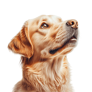 Realistic Golden Retriever Dog Head Portrait Isolated On Transparent Background png