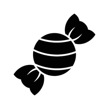 Candy black icon isolated on white background. vector