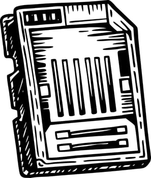 A sketchy style icon of small memory card vector