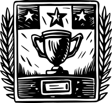 A vintage style icon depicting ultimate game victory vector
