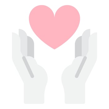Icon of Hands Holding Heart vector