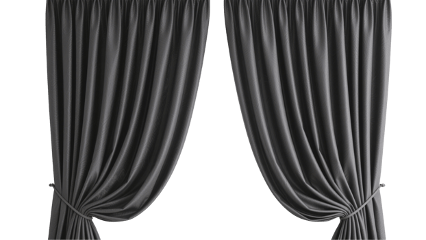Elegant Dark Gray Curtains Draped Beautifully in a Luxurious Room, Creating a Mood of Sophistication and Mystery png