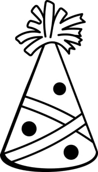 A hand drawn style icon showing a party hat design vector