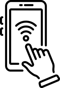 A line style icon of mobile hotspot vector