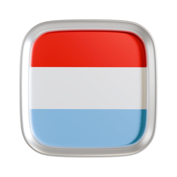 Luxenbourg flag 3d square icon. png