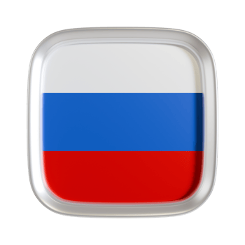 Russia flag 3d square icon. png