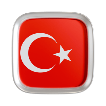 Turkey flag 3d square icon. png