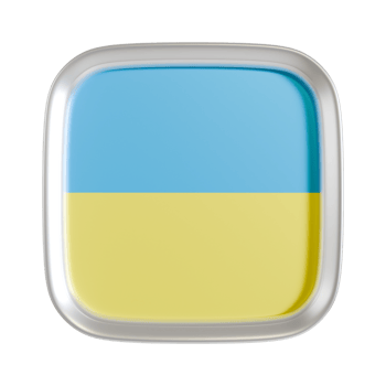 Ukraine flag 3d square icon. png