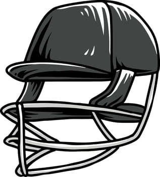 cricket head protector illustration vector