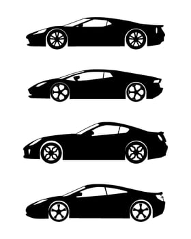 sports car silhouettes image collection vector