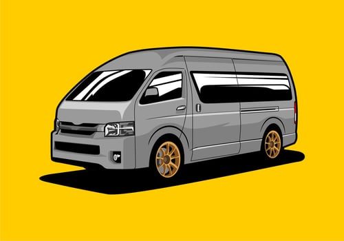 van minivan minibus illustration isolated vector