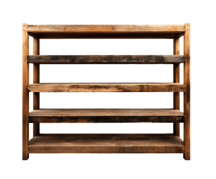Rustic wooden shelf for home or office storage and organization png