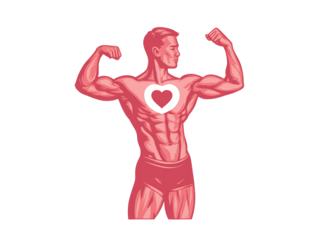 A muscular man flexes his biceps, showcasing strength and wellbeing png