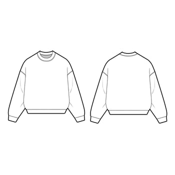 crewneck sweatshirt mockup template clothing design vector