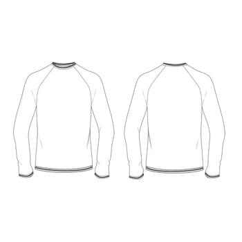 long sleeve t-shirt short sleeve mockup template clothing design vector