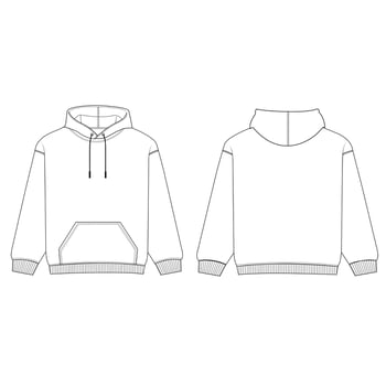 Hoodie sweater jacket mockup template clothing design vector