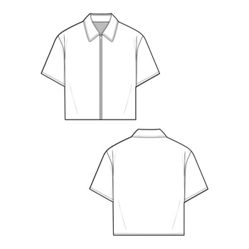 zipper tee mockup template fashion clothing design vector