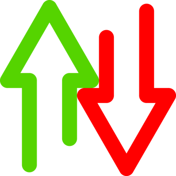 Green red arrow uo and down icon png