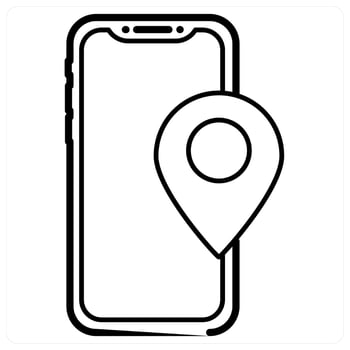 Mobile Navigation icon concept in black line color vector