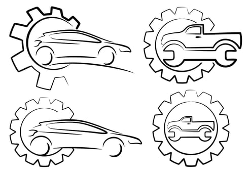 Logos car service. vector