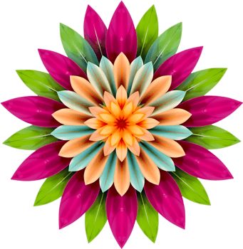 Colorful floral clipart showing detailed petals and leaves. . png