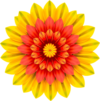 Petal design with symmetrical balance and warm color tones. . png