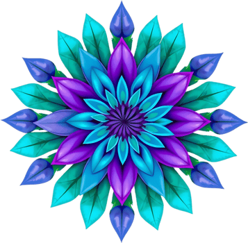 Botanical inspired spiral floral bloom clipart symmetry. . png