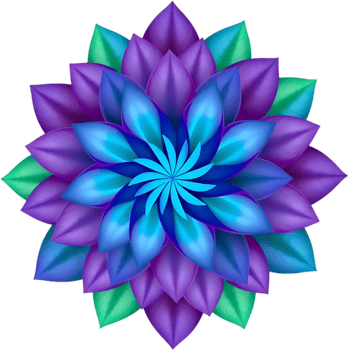 Spring-inspired spiral bloom with green leafy petals. . png