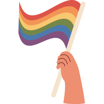 LGBTQ Hand Holding Rainbow Pride Flag png