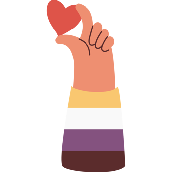 Non-binary Hand With Red Heart png