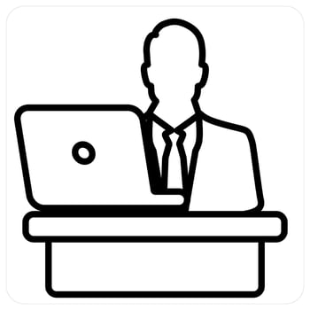 Busy icon concept in black line color vector