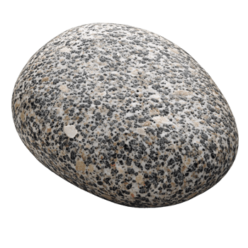 Closeup of a speckled granite pebble on a transparent background, showcasing its unique texture and natural stone composition for geological study png