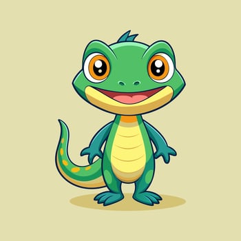 Cute cartoon lizard illustration vector