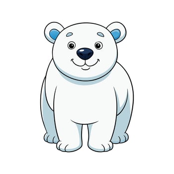 A cartoon polar bear standing on a white background vector