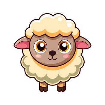 A cartoon sheep with big eyes and a white background vector