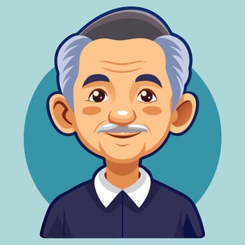 Portrait of a Smiling Elderly Man. A Illustration vector