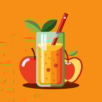 Refreshing Apple Juice. A Delicious and Healthy Drink vector