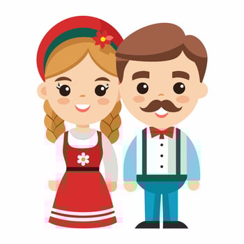 Czech republic and czech people in traditional costume illustration vector
