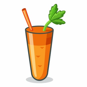 Refreshing Carrot Juice. A Healthy and Delicious Drink vector
