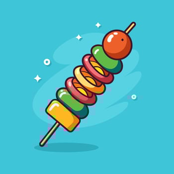 Colorful Candy Skewer. A Sweet and Delicious Treat vector