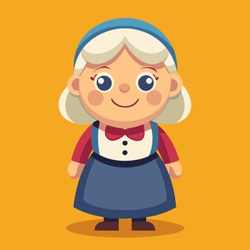 An illustration of a cartoon old woman vector