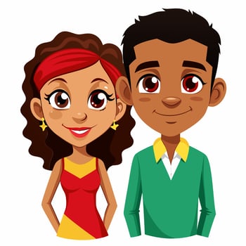 Adorable Cartoon Couple. A Sweet Illustration of Young Love vector