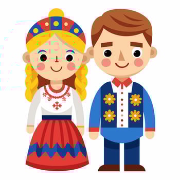 Vibrant Traditional Costumes. A Colorful Celebration of Culture vector