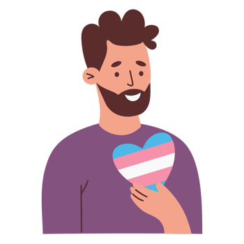 Pride Month. Gay man with Transgender Heart png