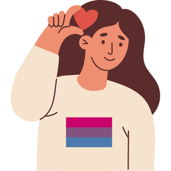 Pride Month. Bisexual Girl with Heart png