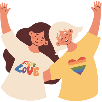 Happy LGBT Women Lesbians. LGBTQ Pride Parade png