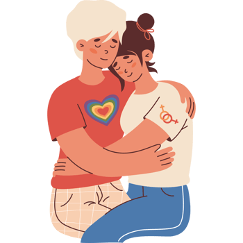 Happy Couple Woman. Pride Month png