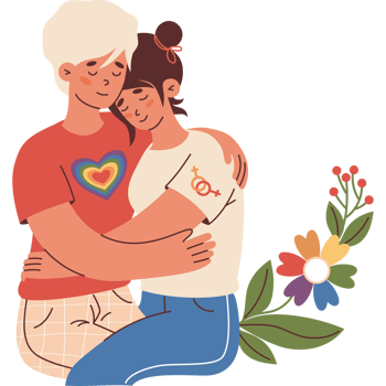 Happy Lesbian Couple. Pride Month png