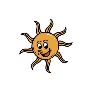 smille sun hand drawing illustration vector