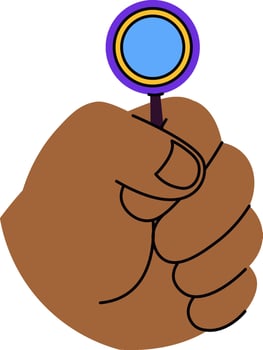 Hand Holding a Magnifying Glass vector